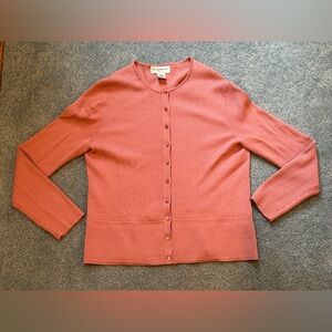 VTG Rena Rowan Petite Ribbed Cardigan Size Large Petite Color Mauve
